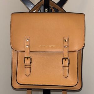 Poppy & Peonies Tan Vegan Leather Backpack